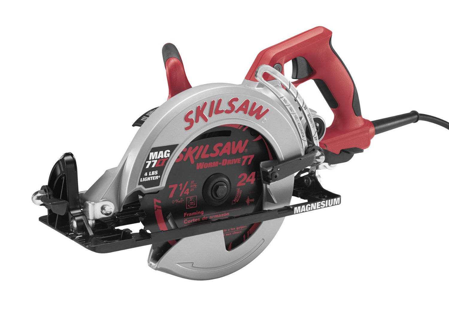 Skilsaw 15-Amp Worm Drive Corded Circular Saw, Red