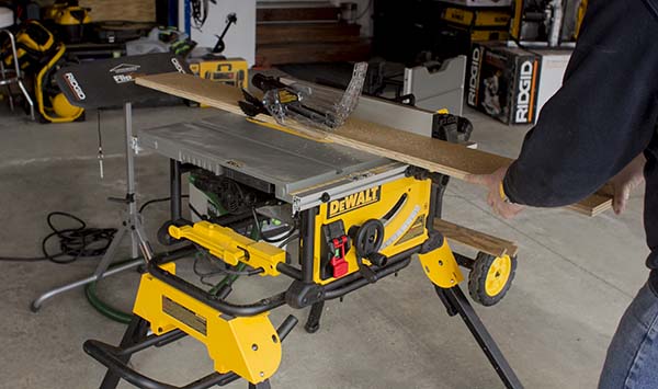 DEWALT DWE7491RS Todd Fratzel Cutting Plywood