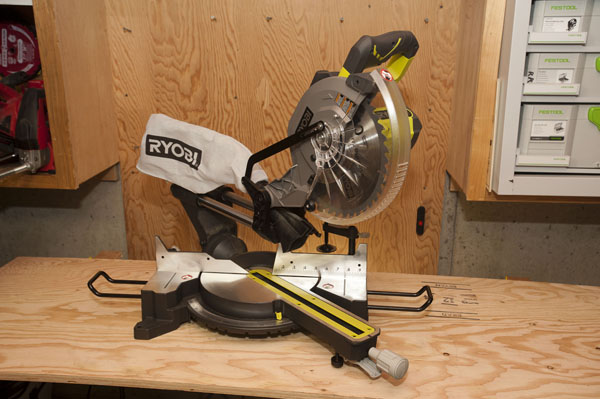 Evolution Power Tools 15 Amp 10 in. Dual Bevel Sliding Miter Saw with Laser  Guide, Dust Bag, 13 ft. Power Cord, and 28-T Multi-Material Blade